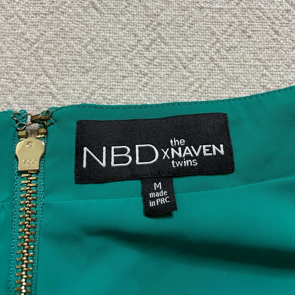 NBD x Naven Twins Green Cutout Mini Dress M - Picture 7 of 7